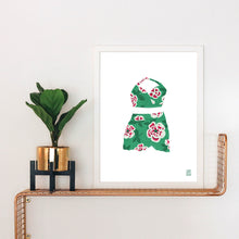 Load image into Gallery viewer, Vintage Mint Green Floral Bathing Suit Art Print