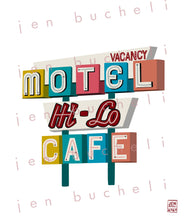 Load image into Gallery viewer, Motel Hi-Lo Vintage Sign Art Print
