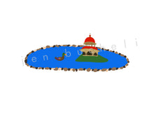 Load image into Gallery viewer, Decatur, Illinois Cards w/envelopes Set of 6 with Chaps Amusement park, Shoppers World Sign, Soy City Motel Sign, The Staley Pump House, Dante's Italian Restaurant, and The Dreamland Lake Duck Pond