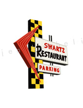 Load image into Gallery viewer, Decatur, Illinois Cards w/envelopes Set of 6 with Millikin University, Swartz Restaurant Sign, Eldorado Bowl Sign, Fans Field, The Blue Mill, and the Drive-In Theater