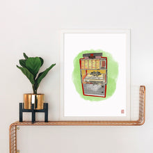 Load image into Gallery viewer, Vintage Red Jukebox Art Print
