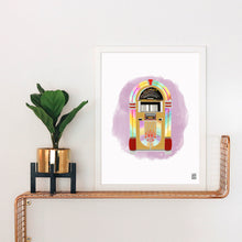 Load image into Gallery viewer, Vintage Rainbow Jukebox Art Print