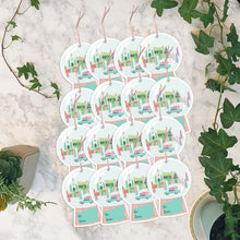 Load image into Gallery viewer, Mod Snow Globe Christmas Tag Set of 16