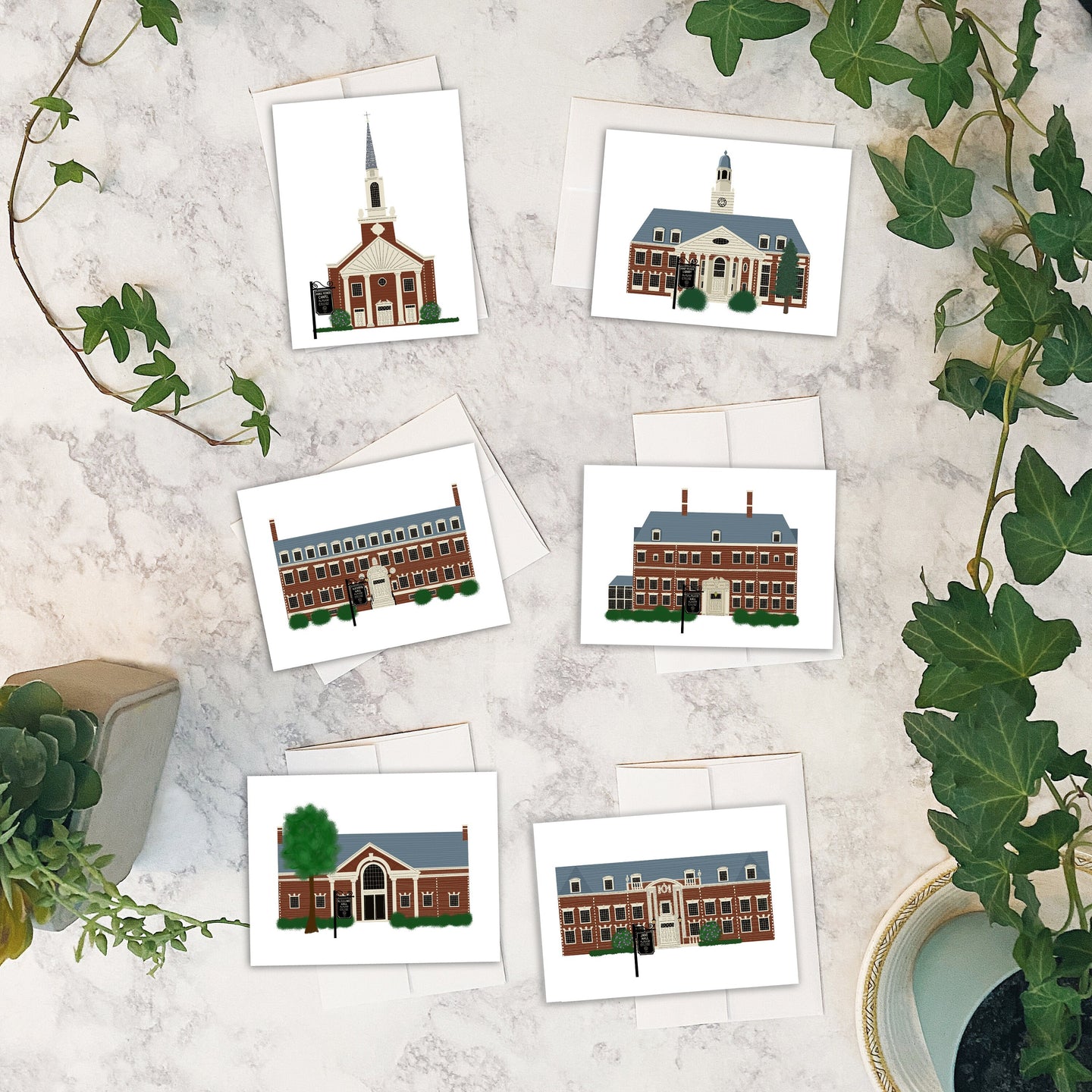 MacMurray College Buildings Cards w/envelopes Set of 6