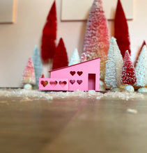 Load image into Gallery viewer, Mod Valentine Putz Houses DIY Kit Set of 5 Pink