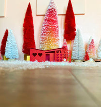 Load image into Gallery viewer, Mod Valentine Putz Houses DIY Kit Set of 5 Red