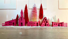 Load image into Gallery viewer, Mod Valentine Putz Houses DIY Kit Set of 5 Red