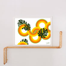 Load image into Gallery viewer, 70&#39;s Circles and Monstera Art Print
