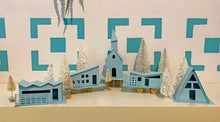 Load image into Gallery viewer, Mod Putz Houses DIY Kit Set of 5 Undecorated Pastel Blue