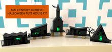 Load image into Gallery viewer, Mod Putz Houses Halloween DIY Kit Set of 5 Undecorated
