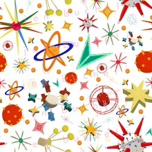 Load image into Gallery viewer, Sputniks and Starbursts Specialty Art Wrapping Paper One of a Kind