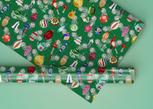 Load image into Gallery viewer, Vintage Ornaments and Aluminum Branches Specialty Art Wrapping Paper One of a Kind