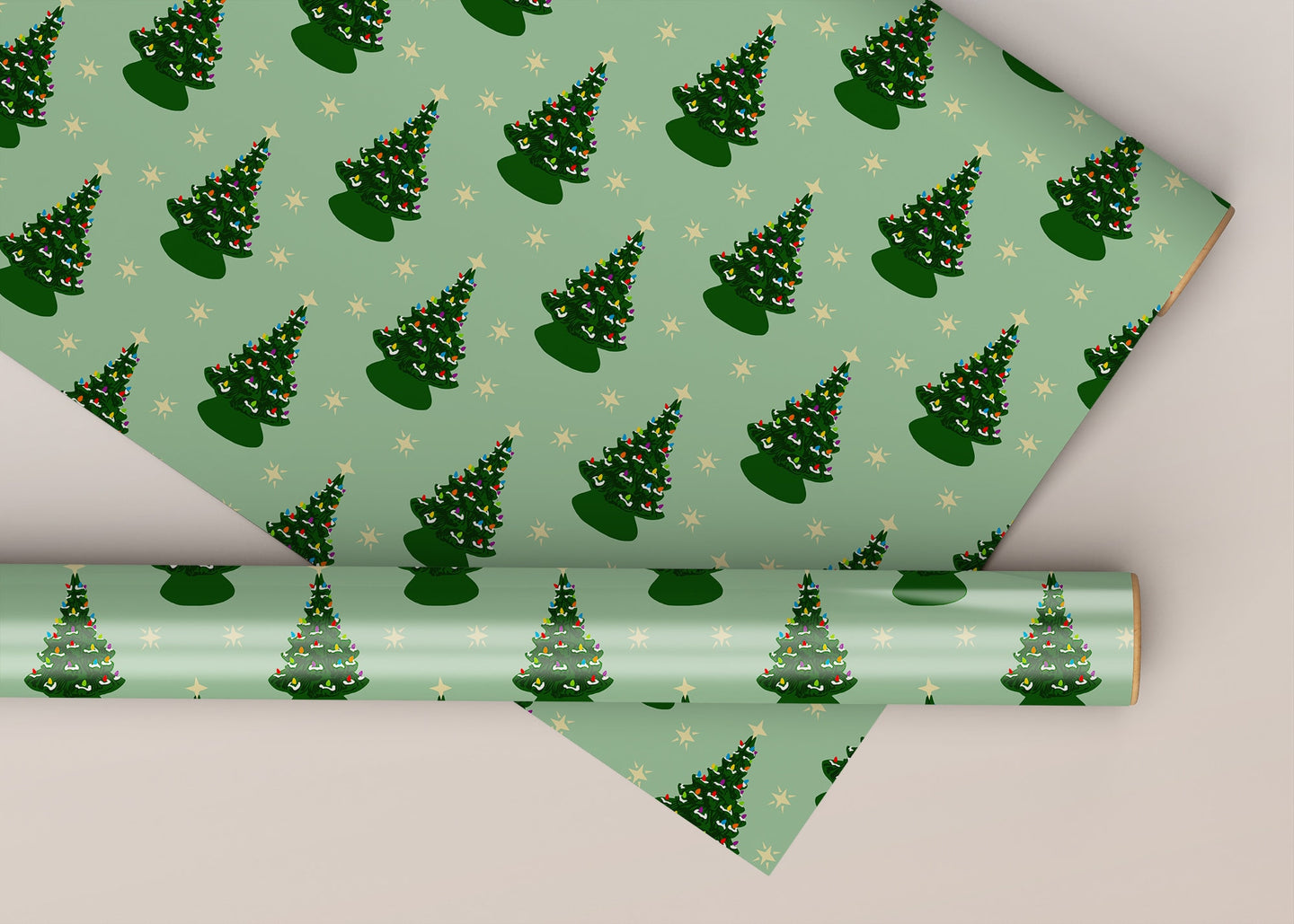 Ceramic Christmas Tree Specialty Art Wrapping Paper One of a Kind