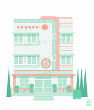 Load image into Gallery viewer, Art Deco Coffee Shop Christmas Art Print

