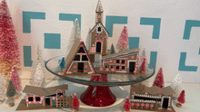 Load image into Gallery viewer, Mod Putz Gingerbread Houses DIY Kit Set of 5 Undecorated and Sticker Sheet for Decorating