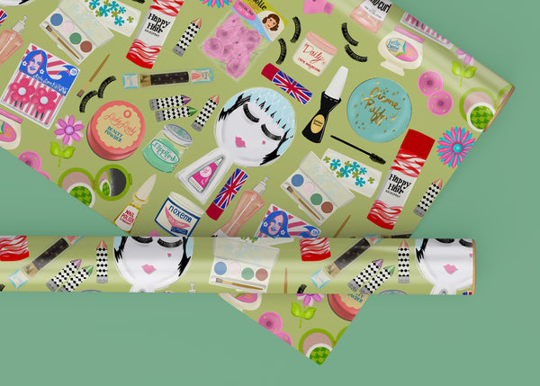 60's Beauty Specialty Art Wrapping Paper One of a Kind