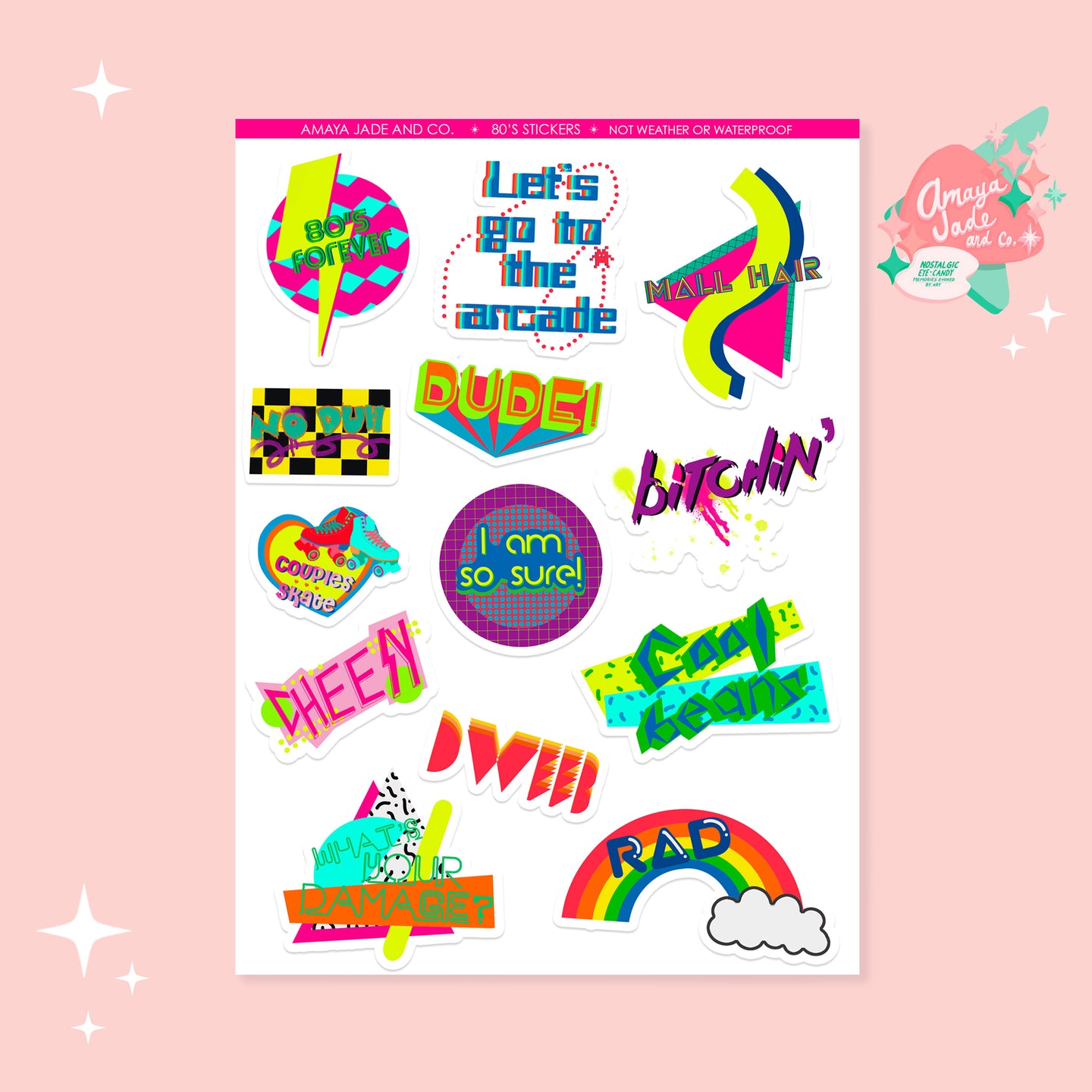 80's Love Sticker Set