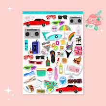 Load image into Gallery viewer, 80&#39;s Summer Art Sticker Set
