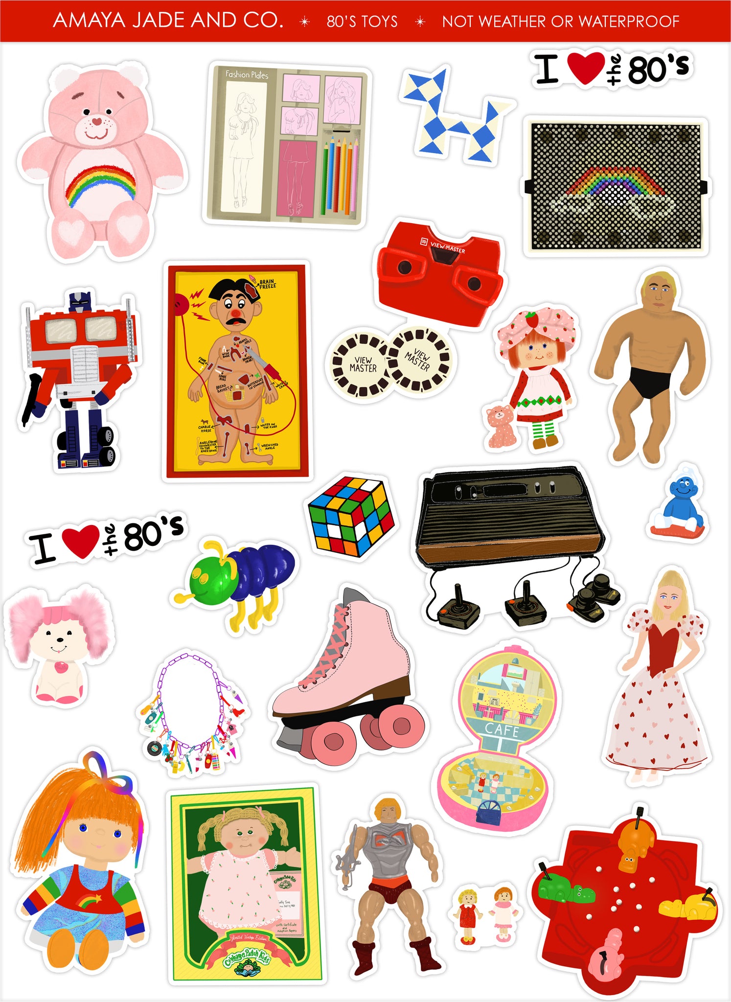 80's Flashback Sticker Bundle – Amaya Jade and Co