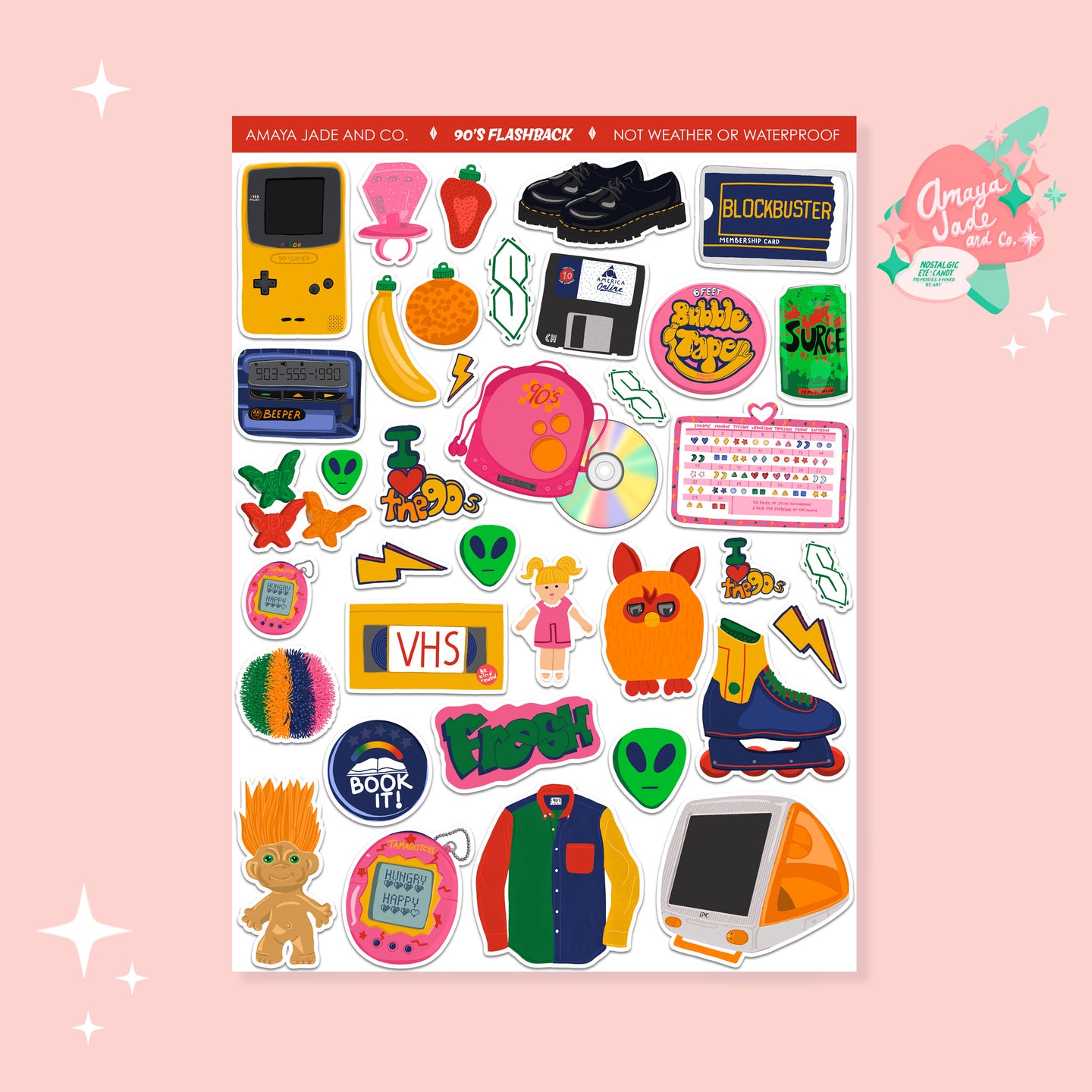 90s Flashback Art Sticker Set