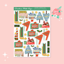 Load image into Gallery viewer, Christmas Motel Signs Art Sticker Set
