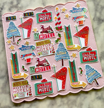Load image into Gallery viewer, Christmas Motel Signs Holographic Vinyl Sticker Pack

