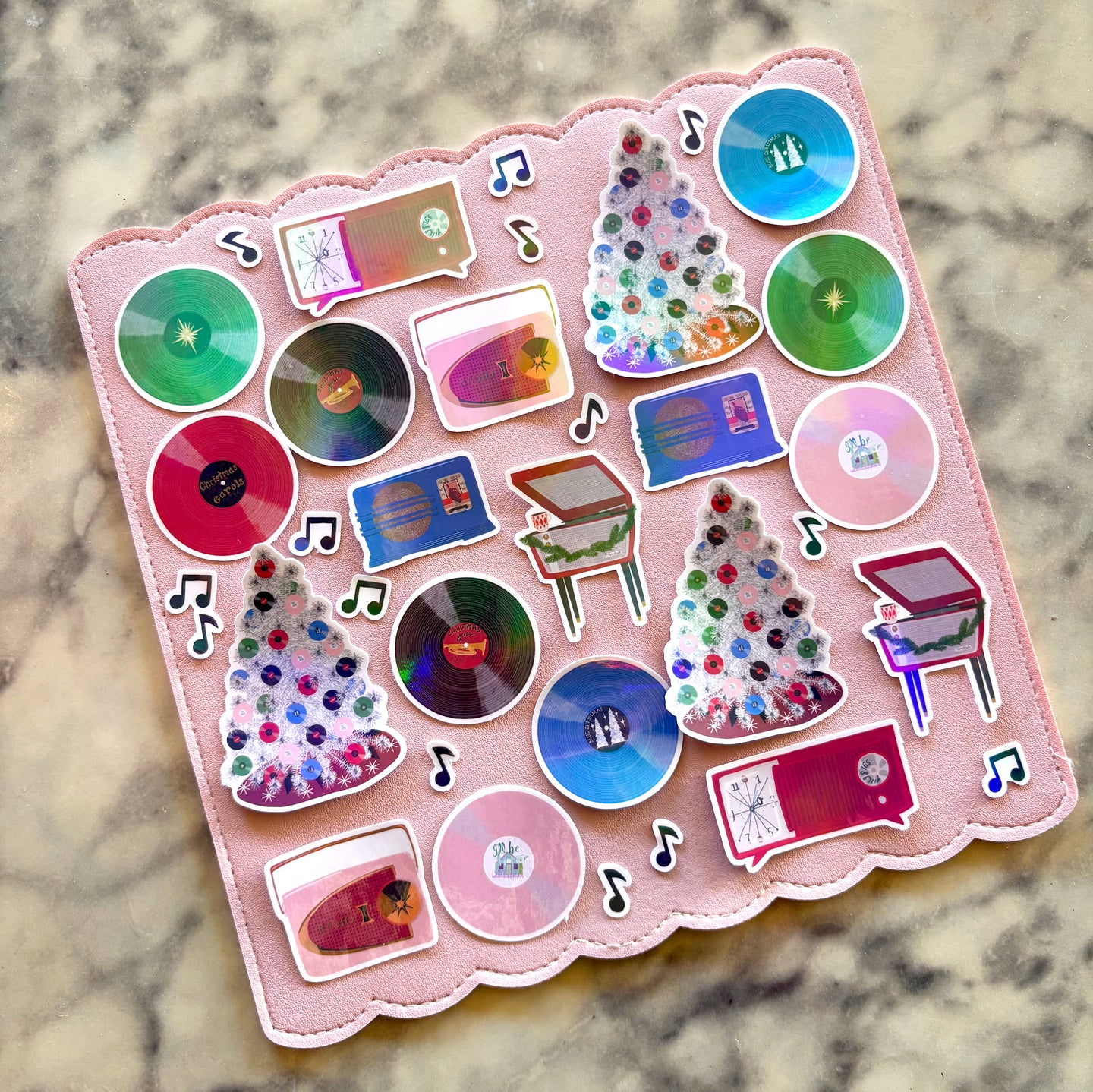Christmas Music Sticker Pack Holographic Vinyl