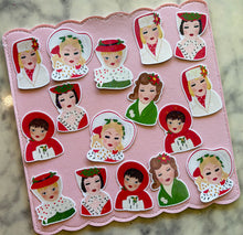 Load image into Gallery viewer, Christmas Lady Head Vases Holographic Vinyl Sticker Pack
