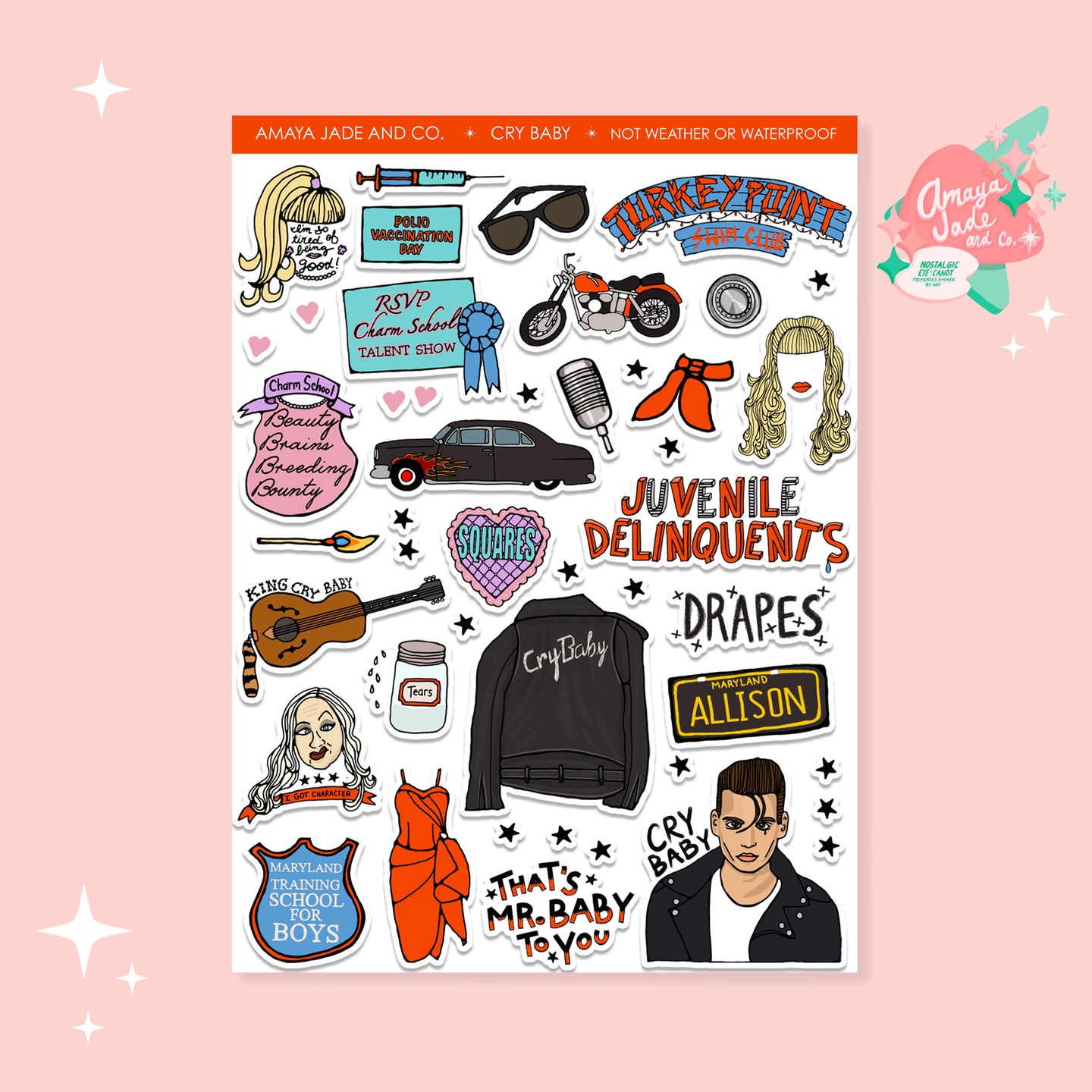 Cry Baby Movie Fan Art Sticker Set