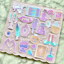 Load image into Gallery viewer, Cute and Spooky Halloween Sticker Pack Holographic Vinyl
