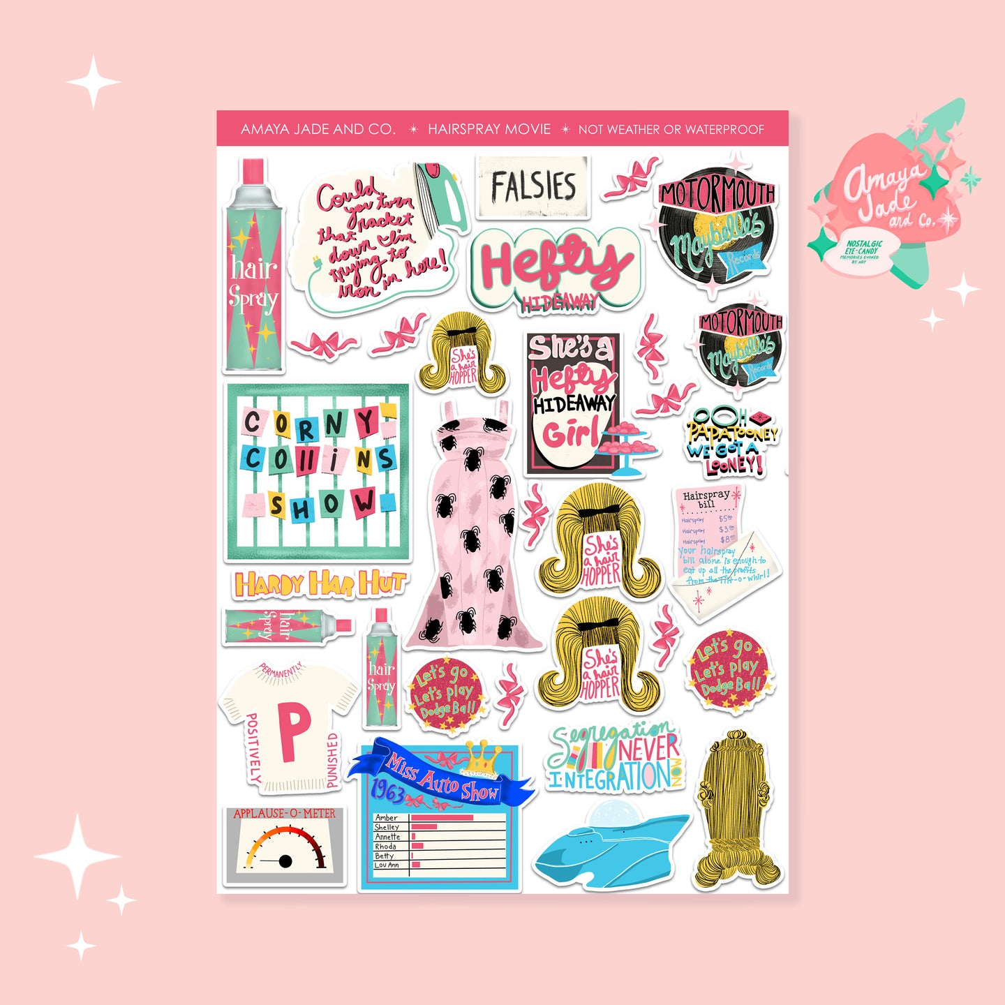 Hairspray Movie Fan Art Sticker Set