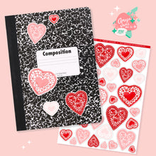 Load image into Gallery viewer, Heart Doilies Sticker Pack Holographic Vinyl
