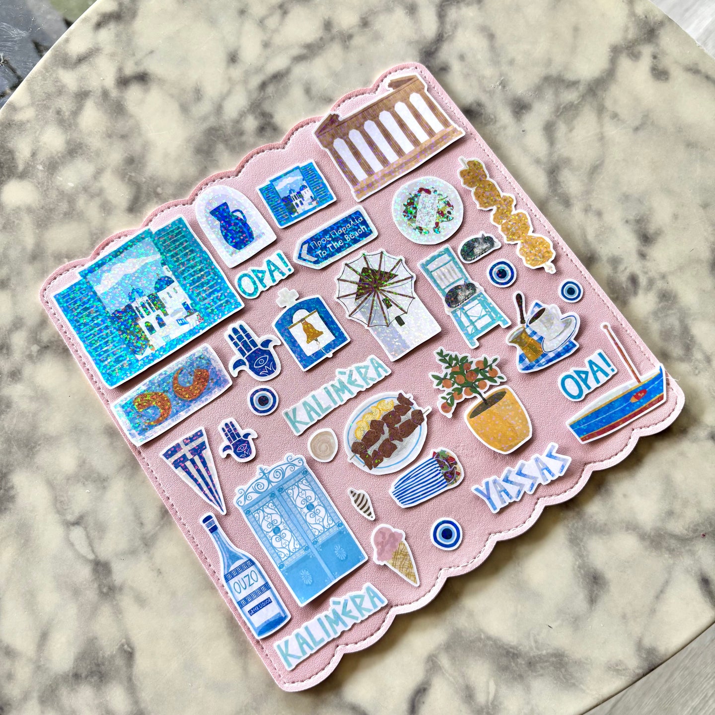 Greece Vacation Sticker Pack Holographic Vinyl