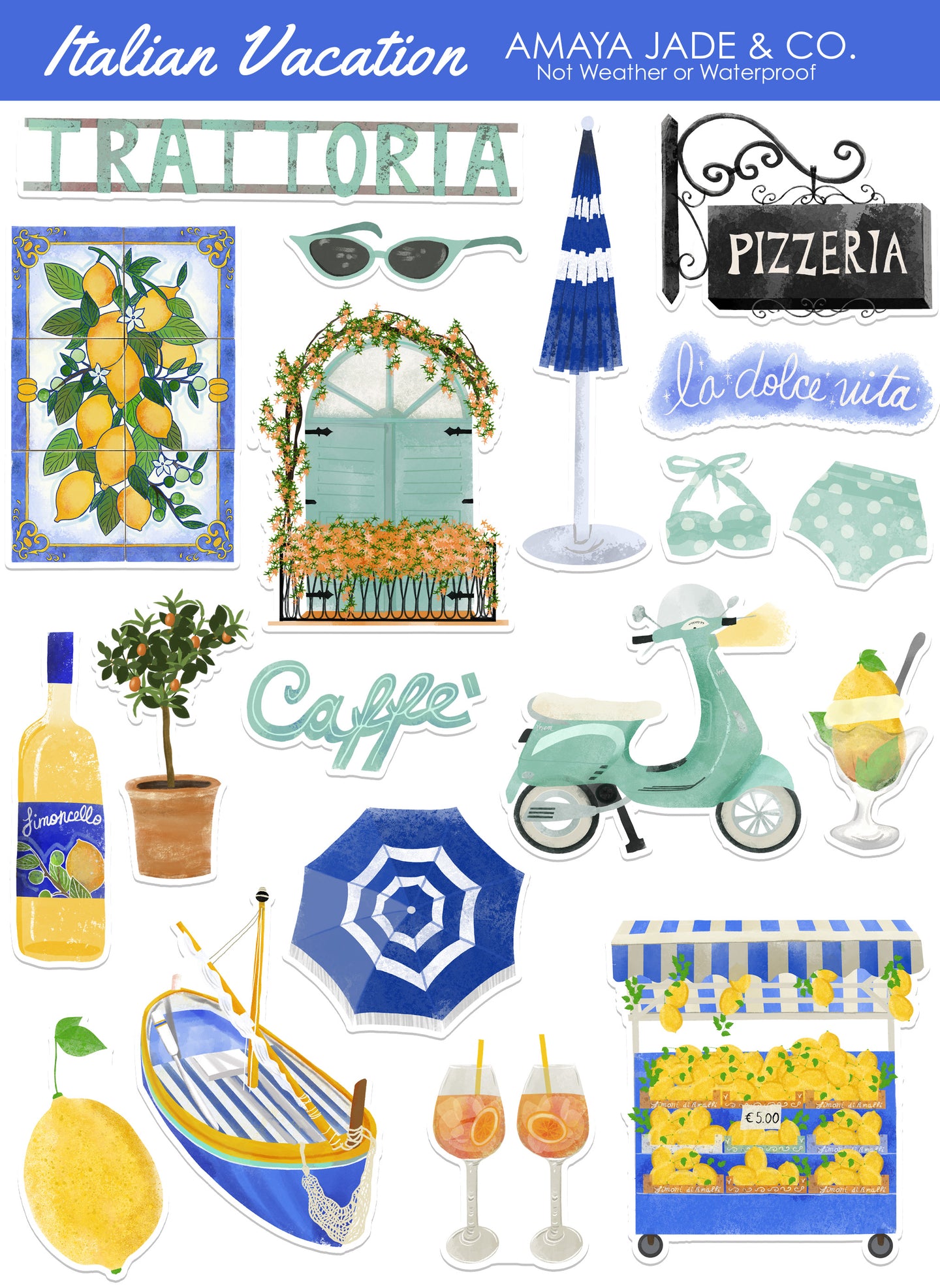 Italian Vacation Sticker Sheet