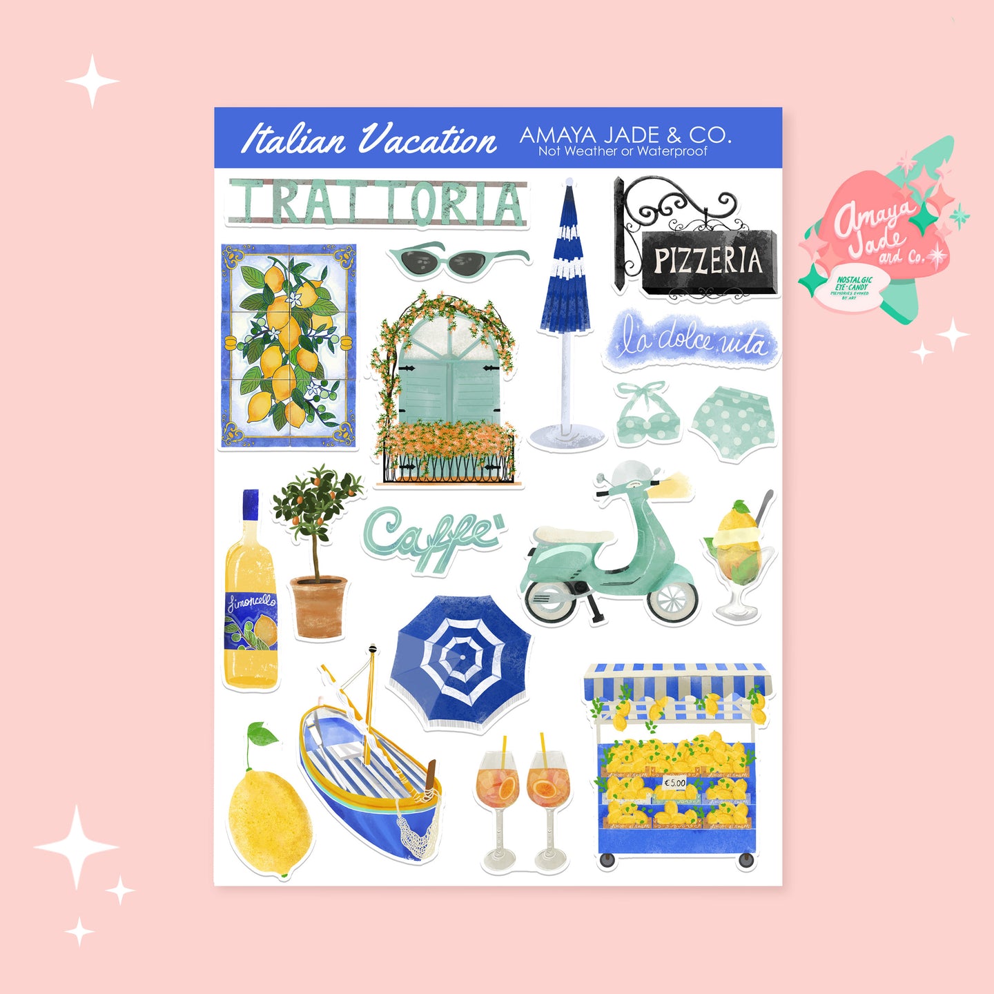 Italian Vacation Sticker Sheet