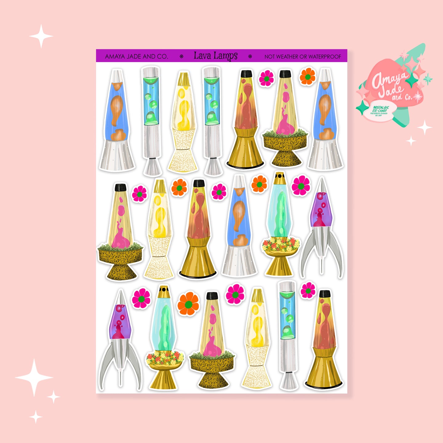 Lava Lamps Art Sticker Set