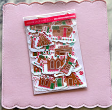 Load image into Gallery viewer, MCM Gingerbread Houses Christmas Holographic Vinyl Sticker Pack
