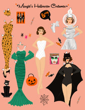 Load image into Gallery viewer, Halloween Costumes Paper Dolls
