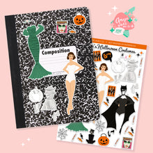 Load image into Gallery viewer, Margie&#39;s Halloween Costumes Paperdoll Art Sticker Set
