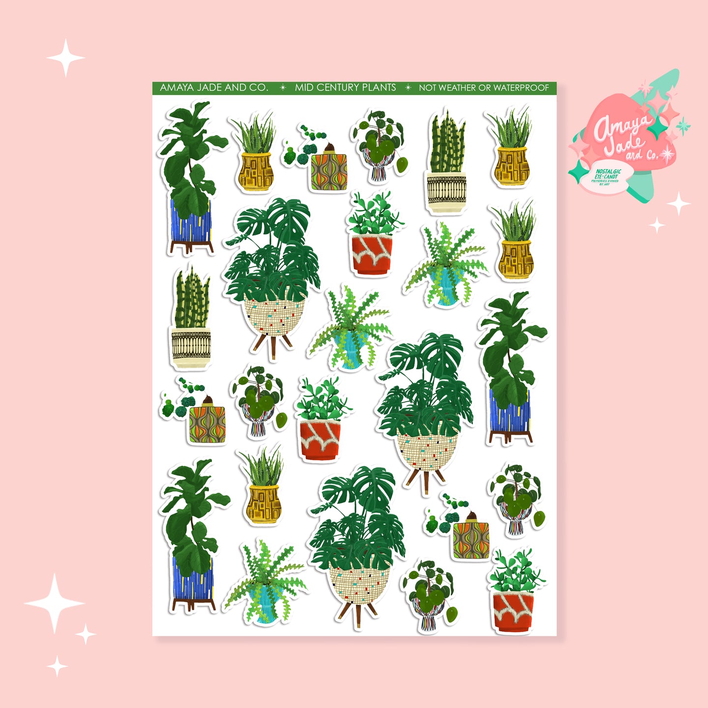 Mod Pottery and Plants Sticker Set