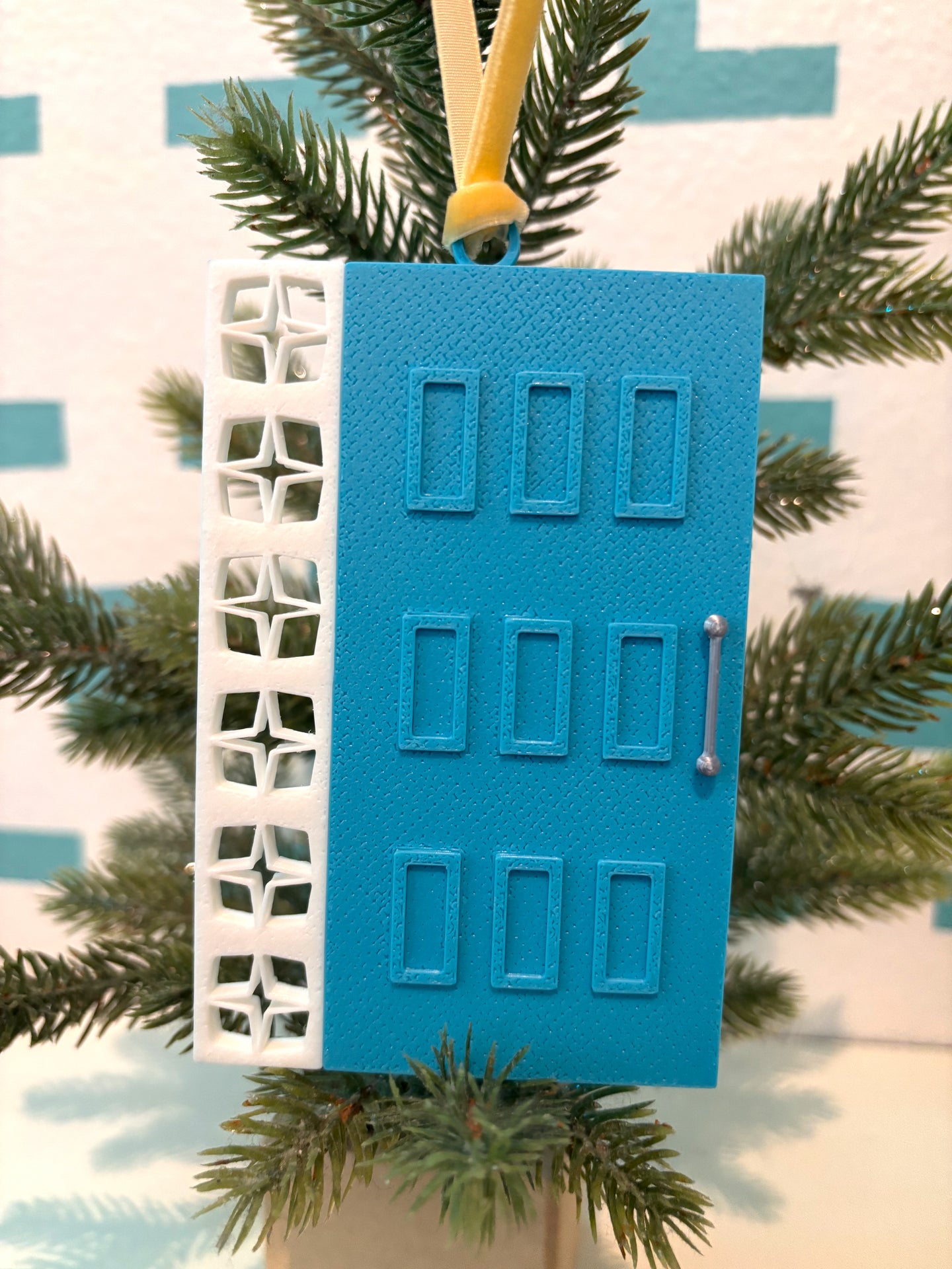Mid Century Modern Turquoise Door Ornament