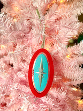 Load image into Gallery viewer, Atomic Starburst Mid-Century Modern Red and Turquoise
