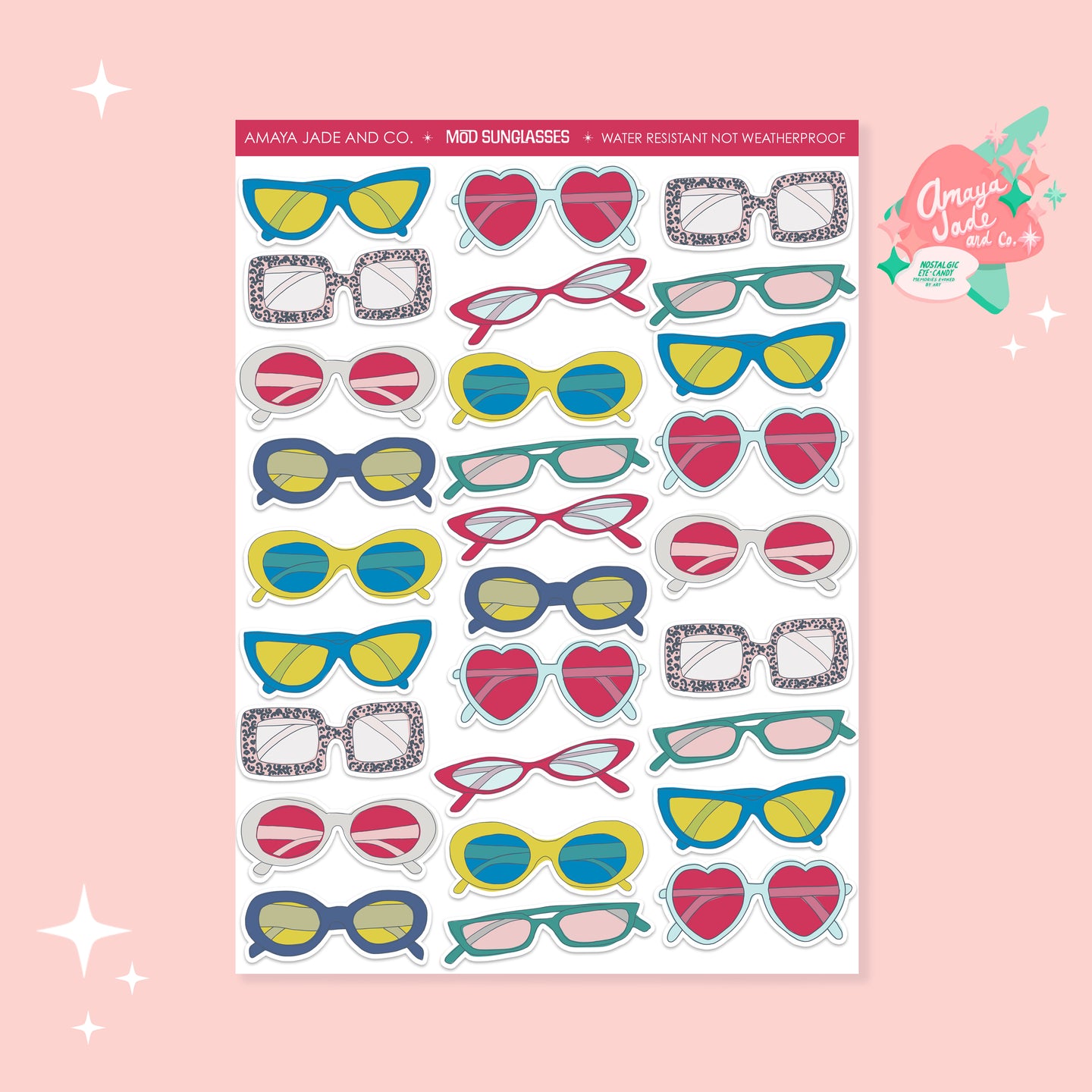 Mod Sunglasses Sticker Set