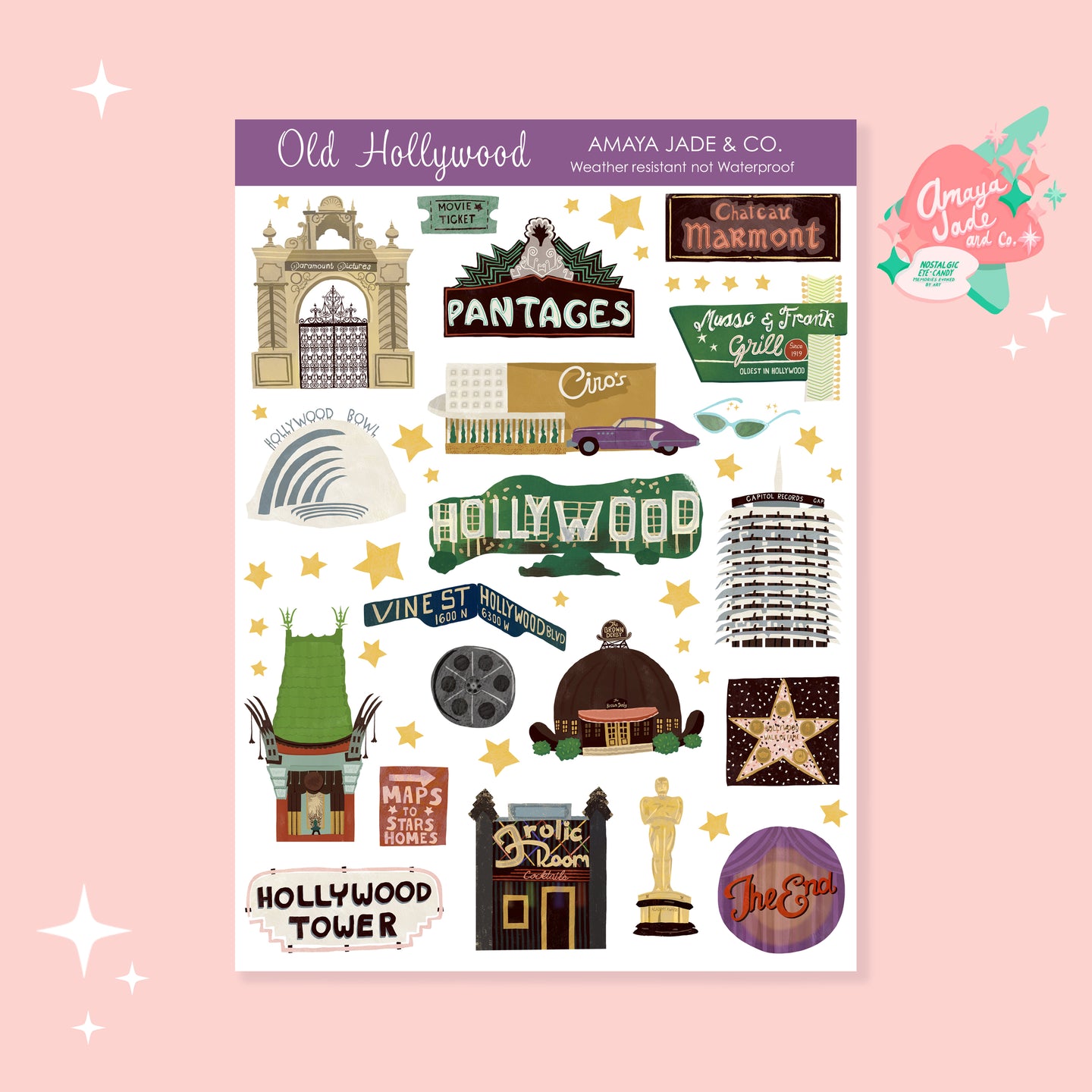 Old Hollywood Sticker Sheet