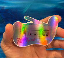 Load image into Gallery viewer, 80s Pink Radio Holographic Vinyl Sticker: 80s Music, Waterproof
