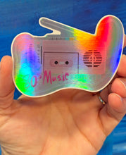 Load image into Gallery viewer, 80s Pink Radio Holographic Vinyl Sticker: 80s Music, Waterproof

