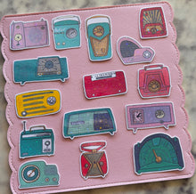 Load image into Gallery viewer, Retro Radios Sticker Pack Holographic Vinyl
