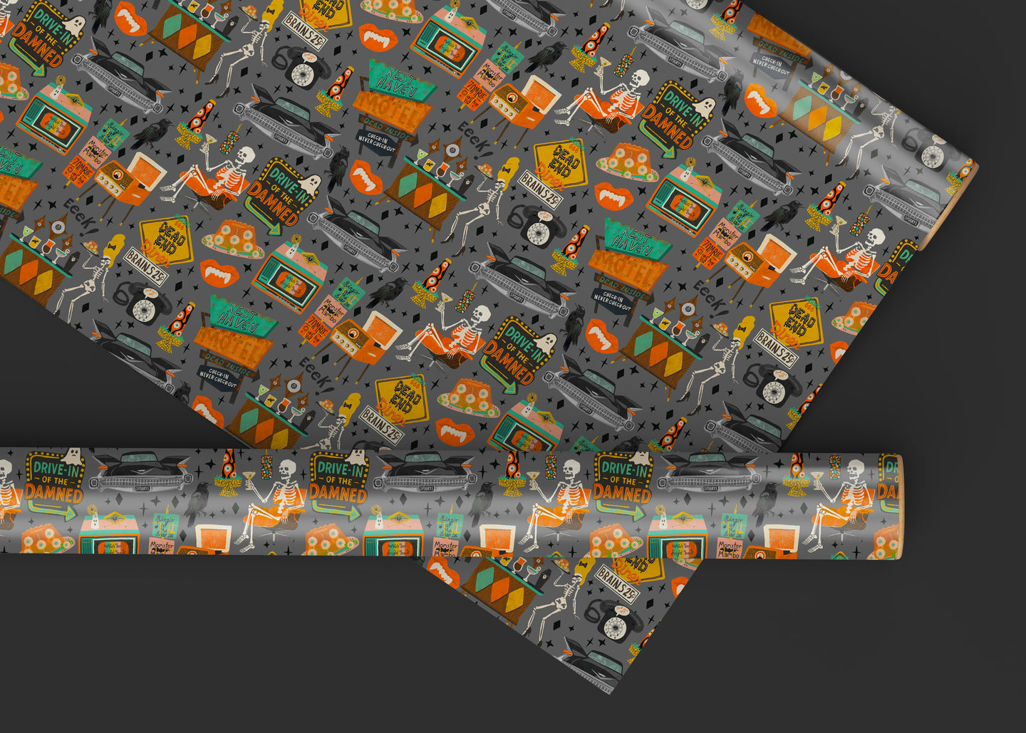 Retro Spooky Wrapping Paper
