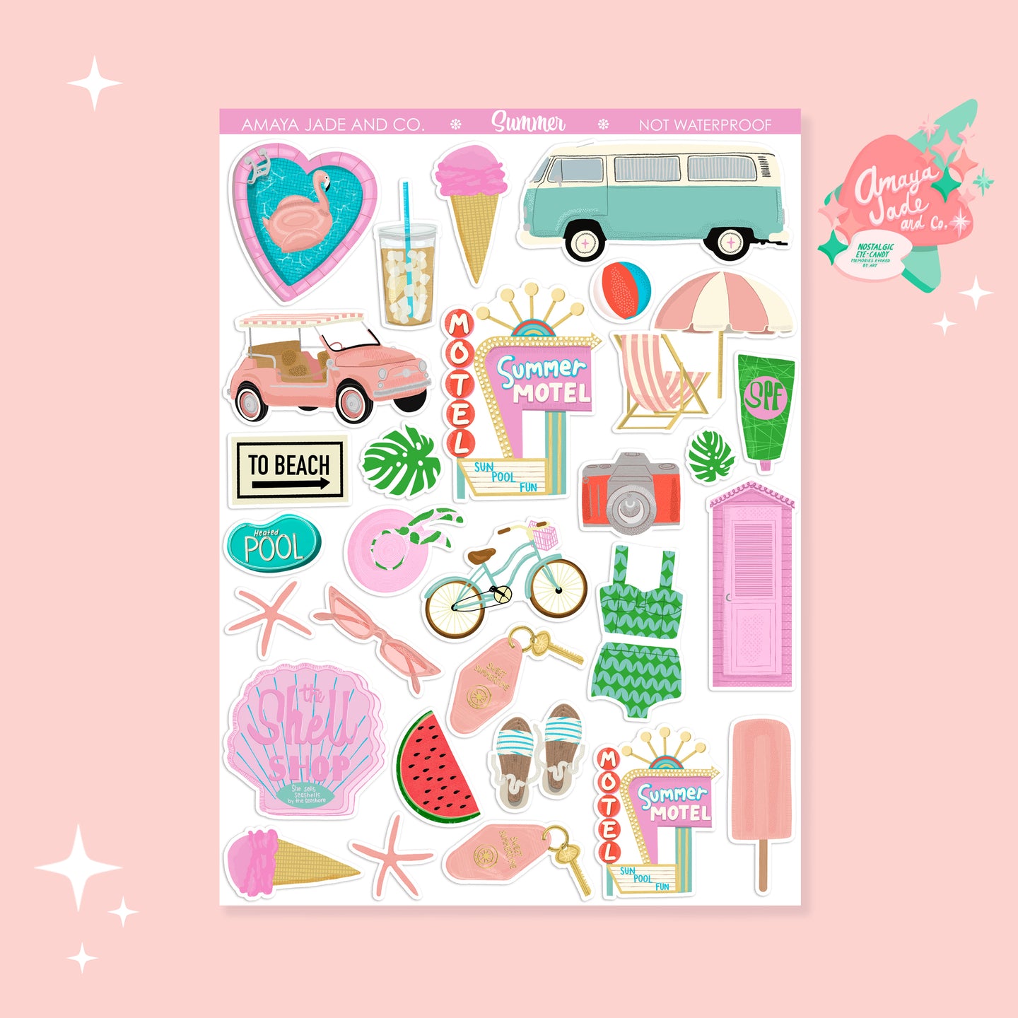 Summer Art Sticker Set