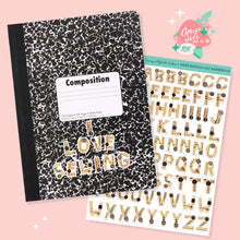 Load image into Gallery viewer, Sewing Pattern Alphabet Letter Sticker Set
